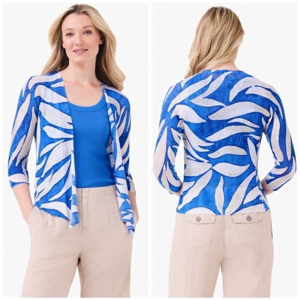 Nick + Zoe Meadow Mix 4-Way Cardigan in Blue Size M